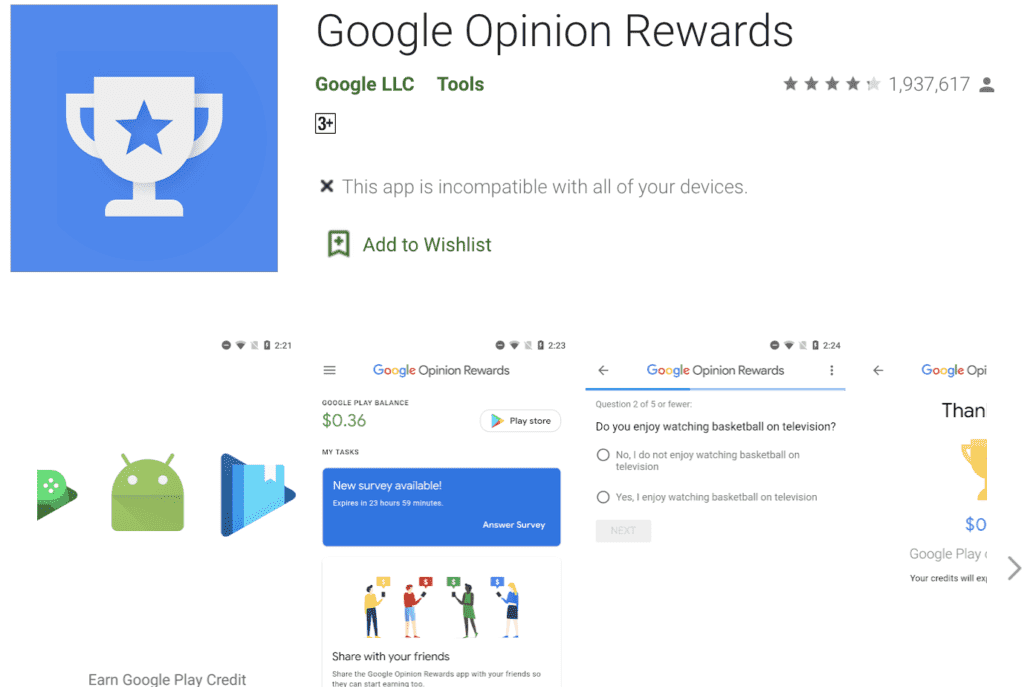 Aplikasi Google Opinion Rewards