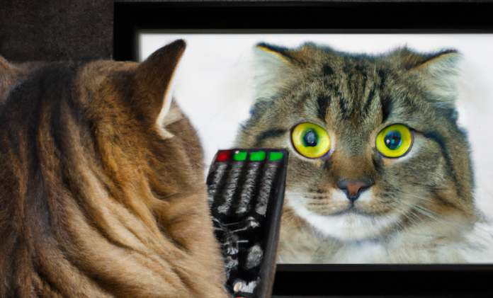 Kucing menonton media tv